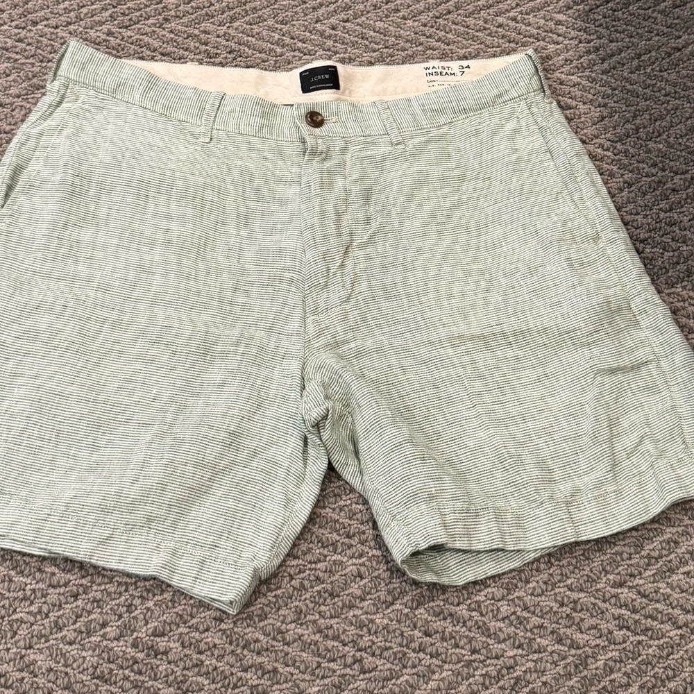 J. Crew Green Flat Front Shorts